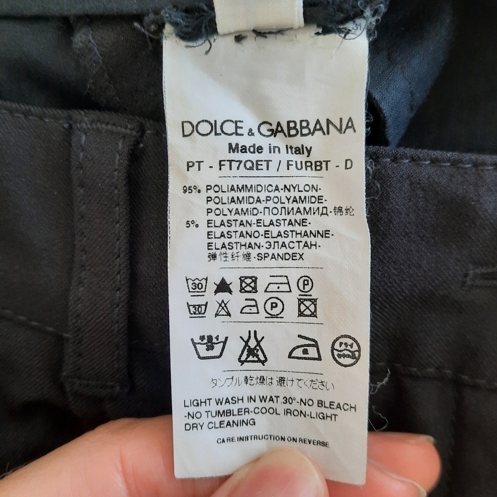 Dolce & Gabbana Black Zipper Pants 44 View 5